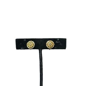 Vintage Avon Signed Starburst Gold Tone Clip-On Earrings